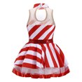 thumbnail image 7 of Yruioon Girls Striped Tutu Dance Dress Figure Skating Dress Mrs Santa Christmas Party Candy Cane Red 4, 7 of 7