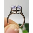 thumbnail image 3 of 10mm Purple Crushed Ice Radiant Cut, 6-Prong Solitaire Statement Ring, 5A Quality Cubic Zirconia, Sterling Silver, 3 of 5