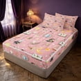 thumbnail image 3 of Homewish Halloween Witch Zipper Twin Comforter Sets with Fitted Sheet and 2 Pillowcases for Kids Girls, Magic Book Zipper Bedding Set, Pink, Pink Reversible, 3 of 7