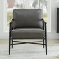 thumbnail image 2 of CHITA Mid Century Modern Accent Chair, Lounge Chair with Wood&Metal, Comfy Upholstered Arm Chairs for Living Room, Retro Gray, 2 of 9
