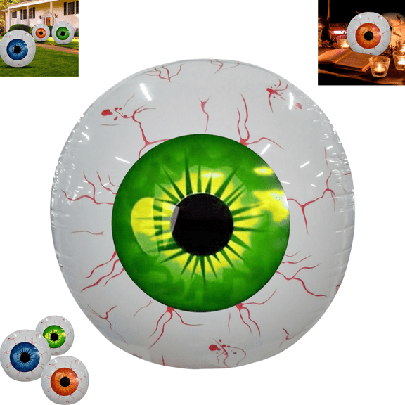 Halloween Inflatable Eyeball Ornaments, Blow Up Eyeball Yard Decor, Fall Holiday Decorations for Home Porch Indoor Outdoor Adult Halloween Party Supplies