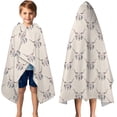 thumbnail image 3 of Beige Buffalo Skull Pattern Hooded Bath Towel，50"x30" for Ages 3 To 12 Kids, Quick Dry Lightweight Soft Microfiber Hood Beach Towel Cover Up for Kids, 3 of 7