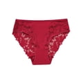 thumbnail image 5 of Cheeky Underwear for Women Fashion Women's Lace Solid Stretch Panties High Waist Underpants Panties Briefs Womens Briefs Underwear Red L, 5 of 7