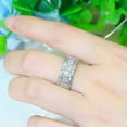 thumbnail image 6 of Silver Plated Square Cubic Zirconia Round Ring for Women Cocktail Party Jewelry, 6 of 9