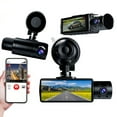 thumbnail image 3 of Bwiyojiz 4.76"Lx1.4"Wx1.69"H Dash Cam with Compact 3.16 Inch Screen 1080P Front and Interior Driving Recorder for Cars Infrared Night Vision Wide Angle Loop Recording APP Home, Plastic, Black, 3 of 6