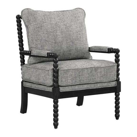 Eliza Spindle Chair in Graphite Black Fabric