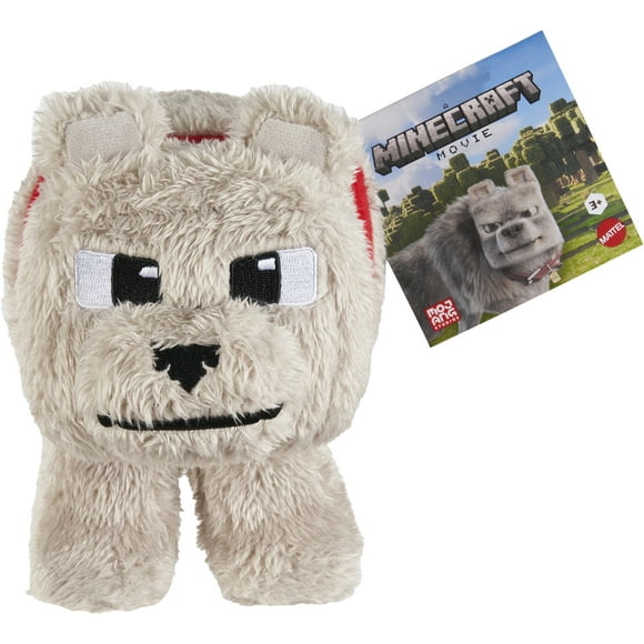 Minecraft Dennis the Wolf Plush Toy, 8-inch Collectible Soft Doll Inspired by A Minecraft Movie