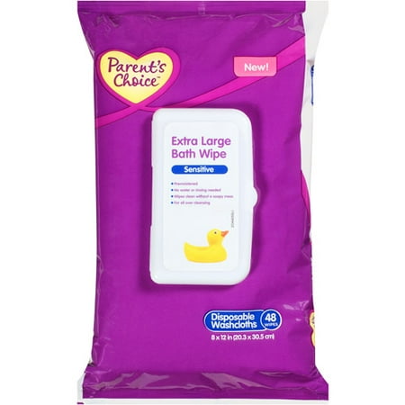 Parent's Choice Extra Large Bath Wipes, 48 sheets