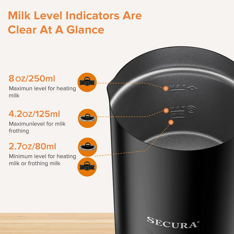 Secura Automatic Electric Milk Frother and Warmer 250ml FREE