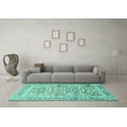 thumbnail image 3 of Ahgly Company Indoor Square Persian Turquoise Blue Traditional Area Rugs, 5' Square, 3 of 4