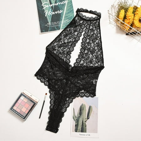 

Cathalem Women Christmas Lingerie plus Size See-Through Ultrathin Romper Underwear Lingerie Bodysuit Pregnancy Lingerie Underwear Black 3X-Large