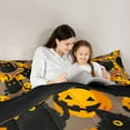 thumbnail image 4 of Feelyou Kawaii Black Cat Bedding Comforter Set 7-Piece for Teen, Funny Cartoon Pumpkin King Bedding Sets, Happy Halloween Reversible Bed Sheets, Lightweight Room Decor, 4 of 7