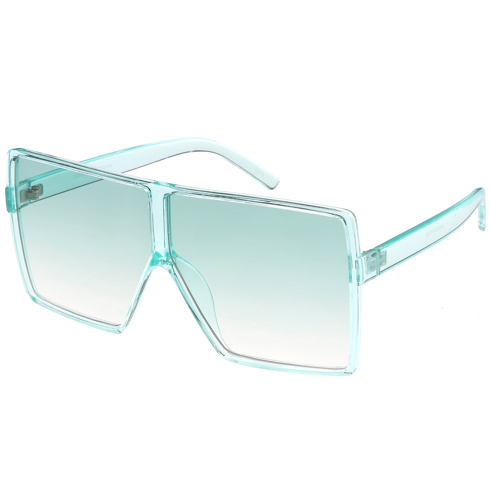 Super Oversize Translucent Square Sunglasses Flat Top Color  display picture 2