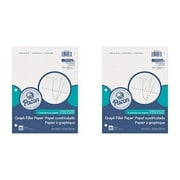 Graphing Paper, White, 3-Hole Punched, 1/4" Quadrille Ruled, 8" x 10-1/2", 80 Sheets