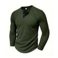 thumbnail image 4 of Hiiyo Men's Henley T-Shirt Solid Color Long Sleeved T Shirt Undershirt, Sizes S-XXL, 4 of 4