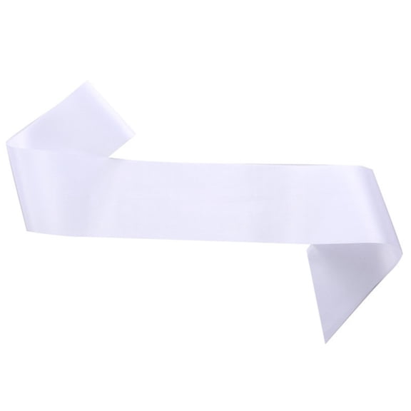Event and Party Clearance! JWDX Shoulder Straps, Blank Color Ding Cloth Satin Shoulder Strap Etiquette Belt White Belt Single Party Beauty Pageant Dance Decoration