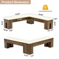 thumbnail image 2 of Finmind L-Shaped Bench, 61" Entryway Shoe Bench with Padded Seat Cushion, Corner Breakfast Nook Seating for Kitchen, Cloakroom, Entry, White & Brown, 2 of 8