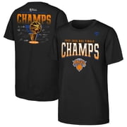 Youth Fanatics Black New York Knicks 2026 NBA Finals Champions Trophy Signature Roster T-Shirt