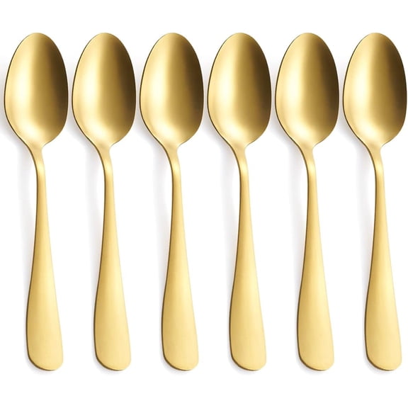 Dtwnek 6 Pack Dinner Spoons Stainless Steel Spoons Dessert Spoons for Home, Kitchen, Restaurant, 8.1"