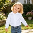 thumbnail image 6 of Tisuna Kids Girls Long Sleeve Shirts Lightweight Crewneck Solid Color Blouse Girls Daily Wear Fall Outfits Size 8-9 Years White, 6 of 8