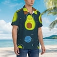 thumbnail image 3 of Disketp Hawaiian Shirts For Men,Avocado In Space Print Mens Casual Short Sleeve Button Down Shirts Beach Shirt, 3 of 7