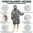 thumbnail image 5 of Grey Dog Paw Footprint Wearable Oversized Blanket,Wearable Blanket Hoodie for Adults,Cozy Hooded Blankets with Super Pockets,Super Warm Fuzzy Pullover for Women & Men, 5 of 6