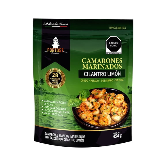 Porto 57 Camarón blanco marinado sabor Cilantro Limón 454g