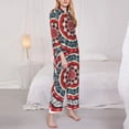 thumbnail image 3 of Disketp Round Design Pajamas Set Long Sleeve Sleepwear Womens Button Down Nightwear Pj Sets-{designName}-XX-Large, 3 of 7