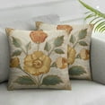 thumbnail image 2 of COMIO  Designer Throw Pillow Covers for Couch,Vintage French Pillows Cover with Daisy Floral Pattern,Beige Luxury Farmhouse Decorative Square Cushion for Bed,Living Room,Outdoor 2pc, 2 of 6