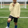 thumbnail image 3 of HBGVBA Boy's Pullover Long SleeveSolid Color Fast Dry Mesh V-Neck Baseball Jacket Breathable Athleisure Sport Top Summer Outdoor 3-15 Years, 3 of 6
