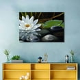 thumbnail image 4 of Shadudu Canvas Wall Art - White Lotus and Stones Picture - Modern Wall Decor Gallery Canvas Wraps Giclee Print Stretched and Framed Ready to Hang - 36x24in, 4 of 7