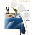 thumbnail image 2 of Navy Blue Ombre Beach Table Cloth, Waterproof Tablecloth for Rectangle Tables, Summer Ocean Coastal Gradient Waves Reusable Washable Fabric Table Cover for Restaurant Kitchen Dining Tables 60"x84", 2 of 9
