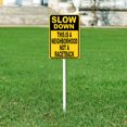 thumbnail image 3 of Soliyoahee Slow Down This is a Neighborhood Not a RacetrackYard Sign with Stake 4.6x6inch Rustproof Aluminum Lawn Decorations Community Slowdown Sign for Outdoor Road Street Garden Decor, 3 of 6