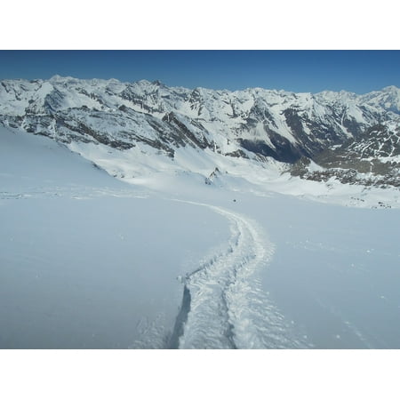 Canvas Print Ski Mountaineering Alps Mountains Gran Paradiso Stretched Canvas 10 x