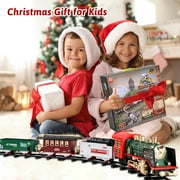 AOKESI Electric Train Set Around The Christmas Tree with Smoke, Sound & Light, Remote Control Train Toys Kids Rechargeable Electric Train for Kids Age 3-8, Green