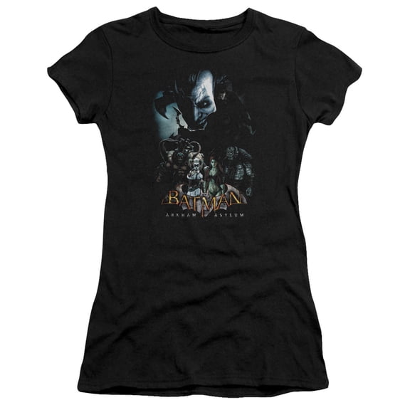 Batman Aa Five Against One S/S Junior Women's T-Shirt Sheer Black