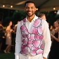 thumbnail image 4 of Yuyamidu Pink Hearts Mens Suit Vest Business Casual Dress Waistcoat Vest Size 3XL Valentine's Day Formal Wedding Vests for Suits or Tuxedo, 4 of 7
