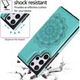 thumbnail image 4 of Design for Galaxy S24 Ultra Case with Credit Card Holder Slot PU Leather Wallet Phone Cases Stand Kickstand Durable Shockproof Protective Cover for Samsung S24U Women Men 6.8 inch Green, 4 of 13