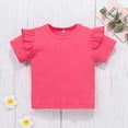 thumbnail image 4 of StylesILove Baby Toddler Girls Ruffle Short Sleeve Ribbed Top and Floral Suspender Skirt 2pcs Flower Dress Outfit (Pink, 12 Months), 4 of 8