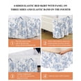 thumbnail image 6 of Blue White Flowers Wrap Around Bed Skirts for King Bed 16" Drop, Bed Skirt with Adjustable Elastic Belt Dust Ruffle Bed Valance for Bedroom Hotel Luxury Spring Summer Floral Botanical Bed Frame Cover, 6 of 7