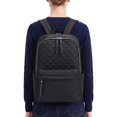 thumbnail image 5 of BadPiggies Travel Backpack for Women Men, Nylon Quilted College Laptop Backpack Fits 15.6" Laptop Personal Carry-on Size Bag with Trolley Sleeve, 5 of 9