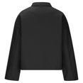 thumbnail image 5 of ClodeEU Women's Short Plush Buttoned Jacket,Long Sleeve Cropped Blazers Tops ,Fall Solid Color Jacket Black,Womens Plus XL, 5 of 6