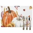 thumbnail image 2 of Fall Pumpkins Placemats Set of 6 Maple Leaf Bird Thanksgiving Harvest Farmhouse Heat Insulated Linen Place Mats, Washable Stain-Proof Table Mats for Dining Tables Holiday Decor 13x19inch, 2 of 9