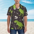 thumbnail image 4 of Lsque Dinosaur Skeleton pattern Hawaiian Shirt for Men, Unisex Summer Beach Casual Short Sleeve Button Down Shirts-X-Large, 4 of 9