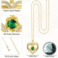 thumbnail image 5 of Taioiat Double Love Heart Birthstone Necklace for Women 14K Gold Plated Rose Flower Pendant with 12 Birthstones Birthday Wedding Anniversary Jewelry Gifts for Her, 5 of 7