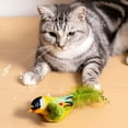 thumbnail image 2 of BESTSKY 2Pcs Flapping Bird Cat Toy, Interactive Chirping Kitten Toy with Real Feathers and Catnip, Automatic Flapping Wings for Indoor Cats, Red, 2 of 4