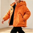 thumbnail image 2 of NORO ARK Kids Coat Hooded Quilted Winter Jacket (5-15 Years) Warm Polyester Coat Orange Size 7, 2 of 6