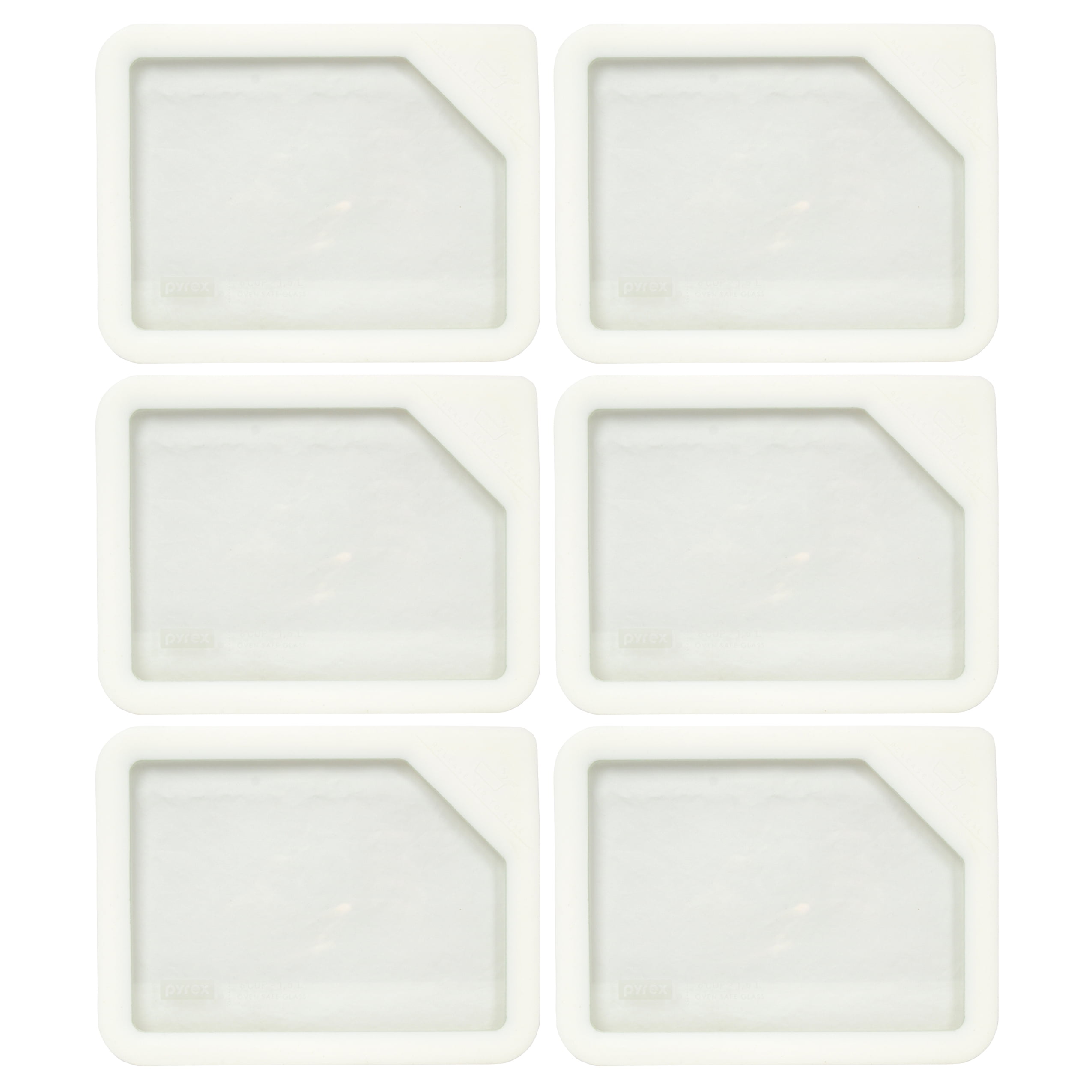 Pyrex Ultimate OV-7200 White Round Glass Storage Lids - 2 Pack