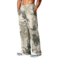 thumbnail image 6 of Hsovts Men's Athletic Open Bottom Relaxed Fit Camo Sweatpants Lounge Fashion Straight Leg Elastic Waist Workout Relaxed Fit Trousers Running Pant with Pockets Army Green M, 6 of 7