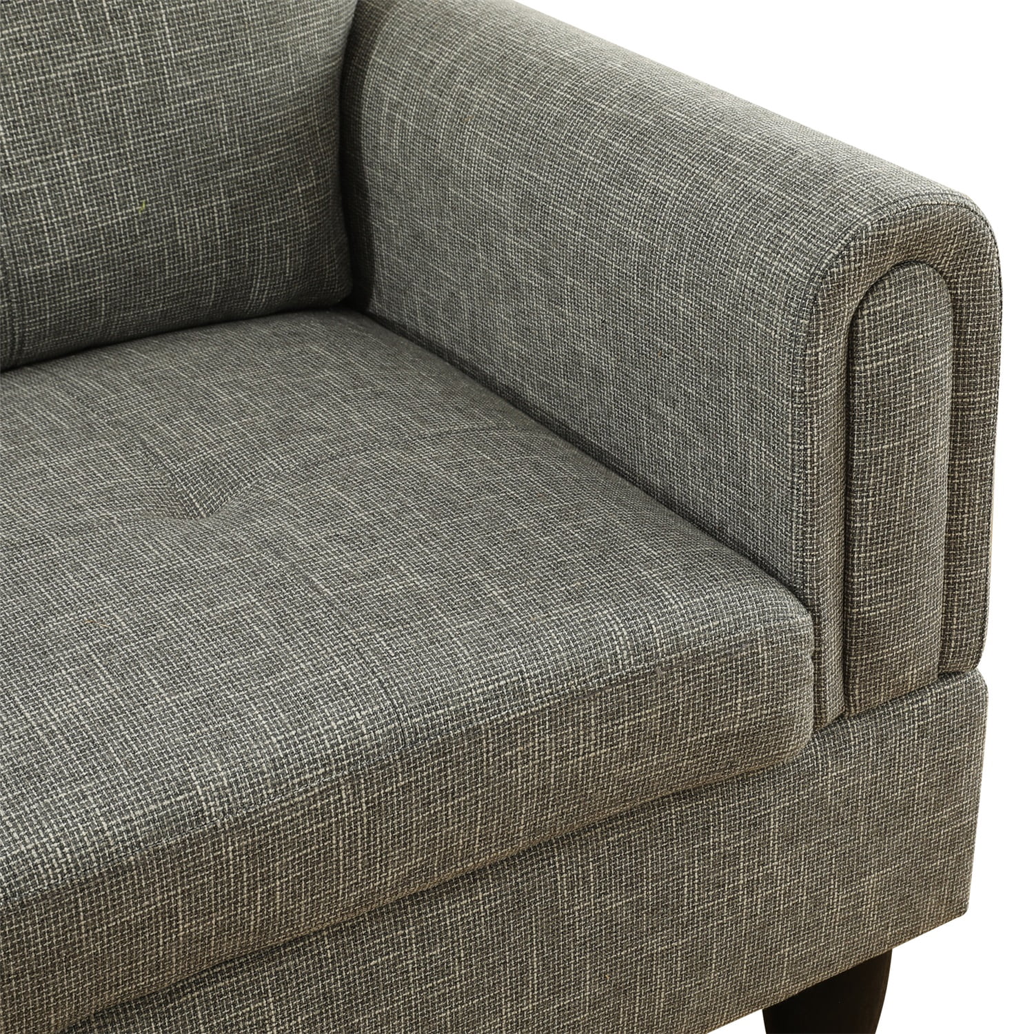 Hommoo L Shaped Couch Set Sectional Sofa Set, Flannel Living Room Furniture Sets, 4-Seat Couches and Sofa Set for Home, Apartment, Dorm, Grey(No Ottoman)